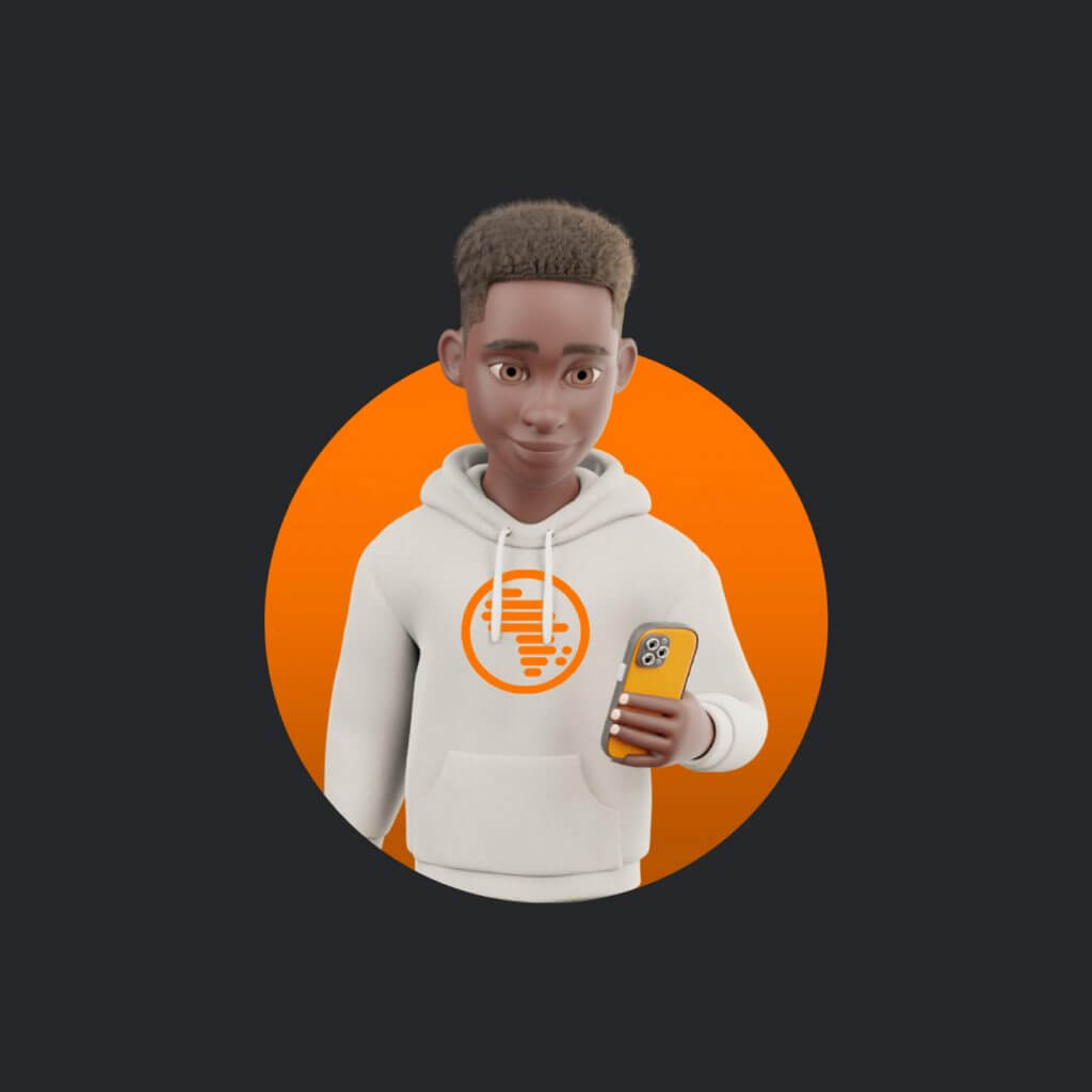 mara character illustration with hoodie